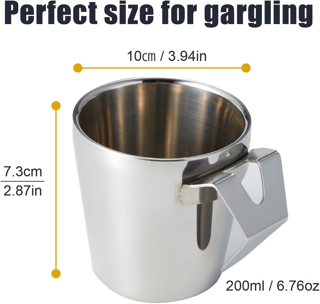 Toothbrush Gargling Cup, Excellent Drainage, 18-8 Stainless Steel,