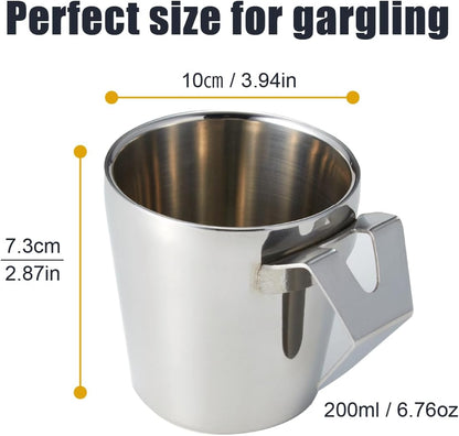 Toothbrush Gargling Cup, Excellent Drainage, 18-8 Stainless Steel,
