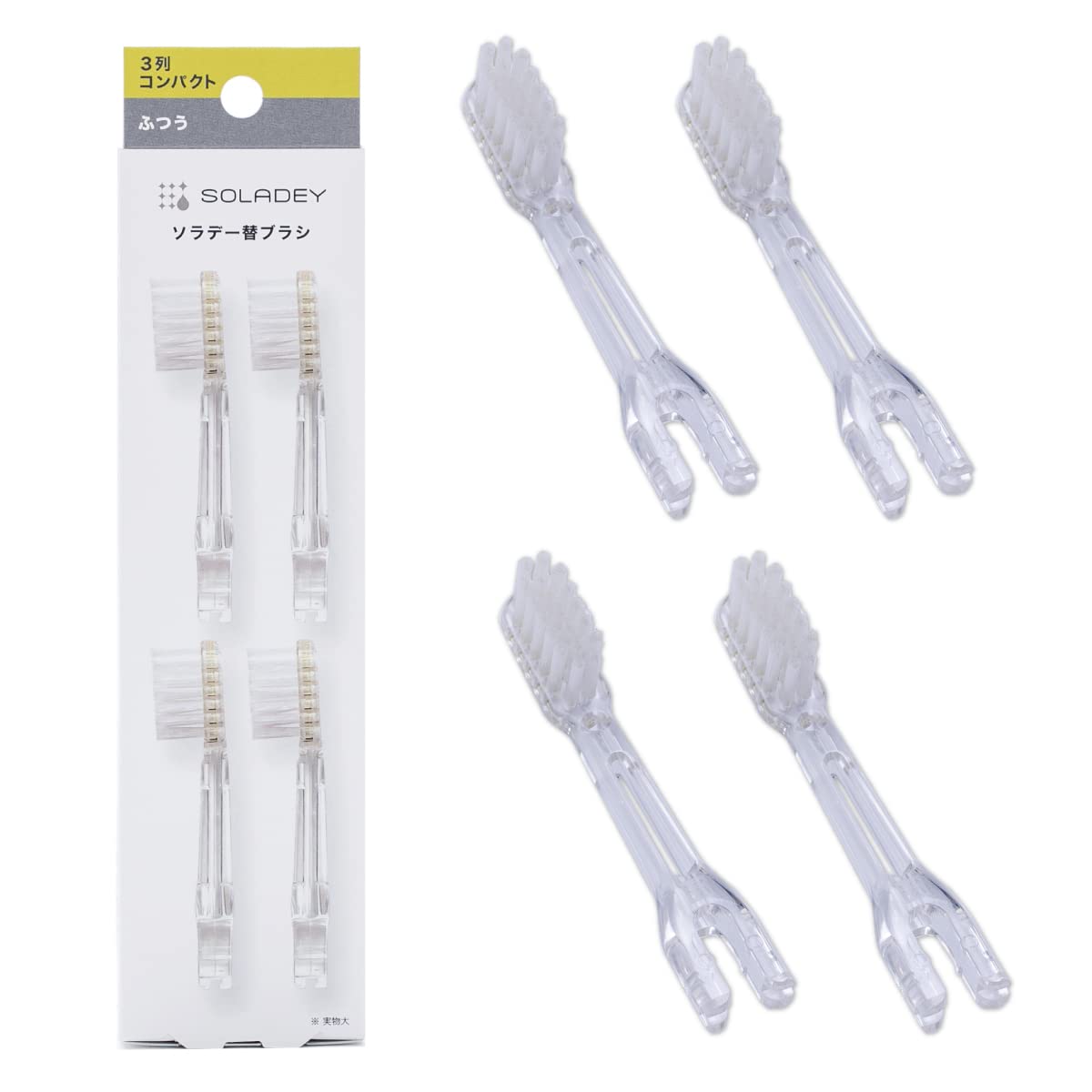 Replacement Brush Heads Refill, 4 Count -3 Row Medium Bristle