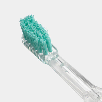 Replacement Brush Heads Refill, 4 Count -3 Row Rubber Point Bristle, Silver Ions