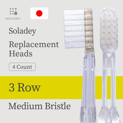 Replacement Brush Heads Refill, 4 Count -3 Row Medium Bristle