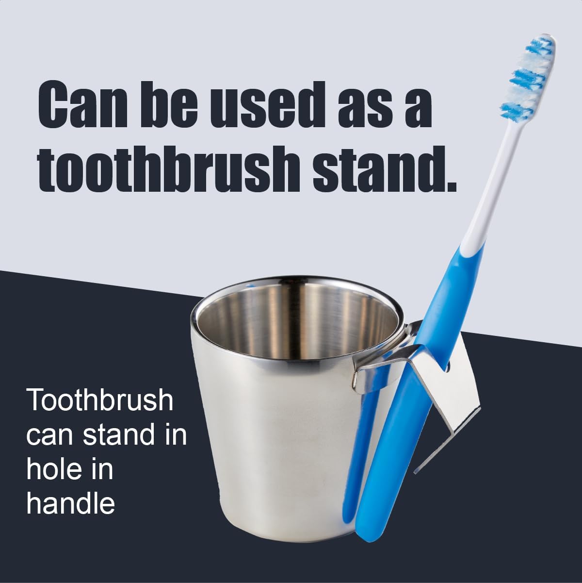 Toothbrush Gargling Cup, Excellent Drainage, 18-8 Stainless Steel,