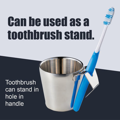 Toothbrush Gargling Cup, Excellent Drainage, 18-8 Stainless Steel,