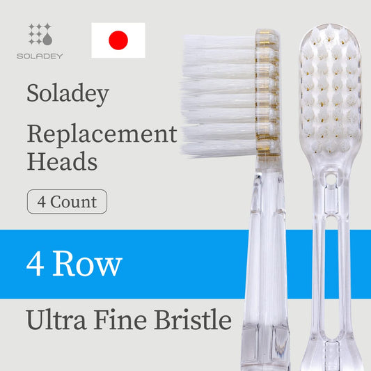 Replacement Brush Heads Refill, 4 Count -4 Row Ultra Fine Bristle