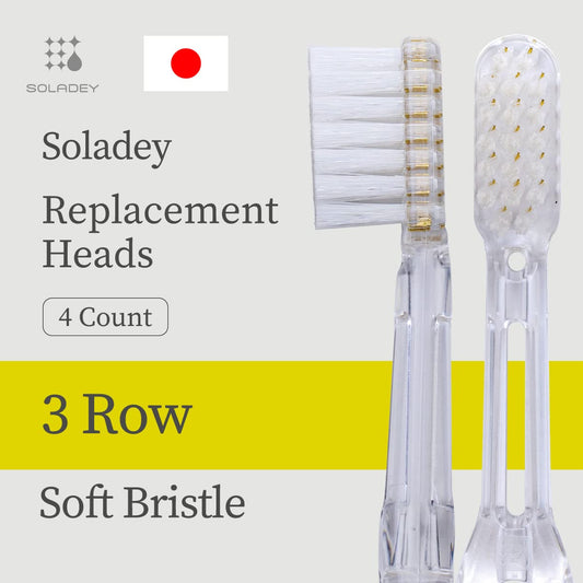 Replacement Brush Heads Refill, 4 Count -3 Row Soft Bristle
