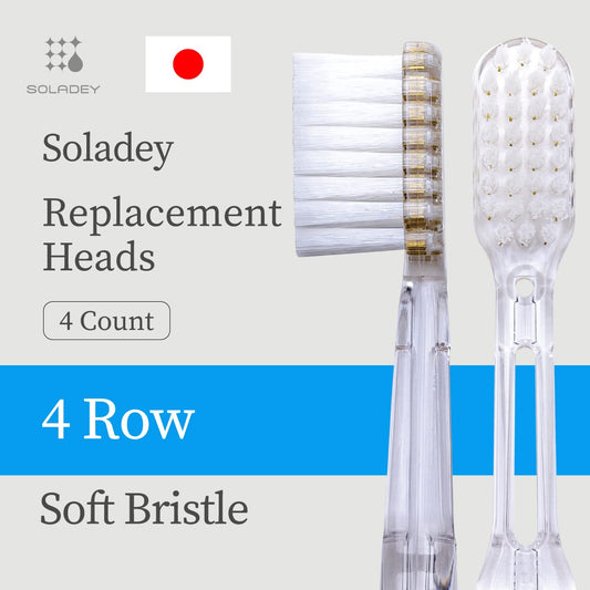 Replacement Brush Heads Refill, 4 Count -4 Row Soft Bristle