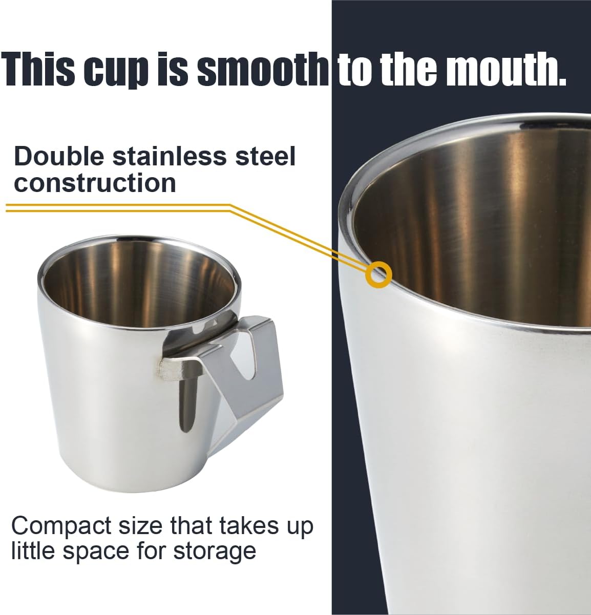 Toothbrush Gargling Cup, Excellent Drainage, 18-8 Stainless Steel,